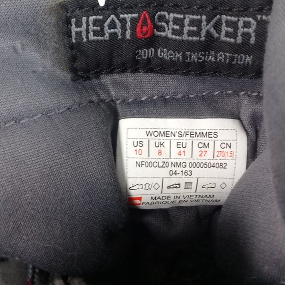 The North Face Women's Ballard Roll Down Grey Suede Boots HydroSeal Heat Size 10 - Picture 12 of 14